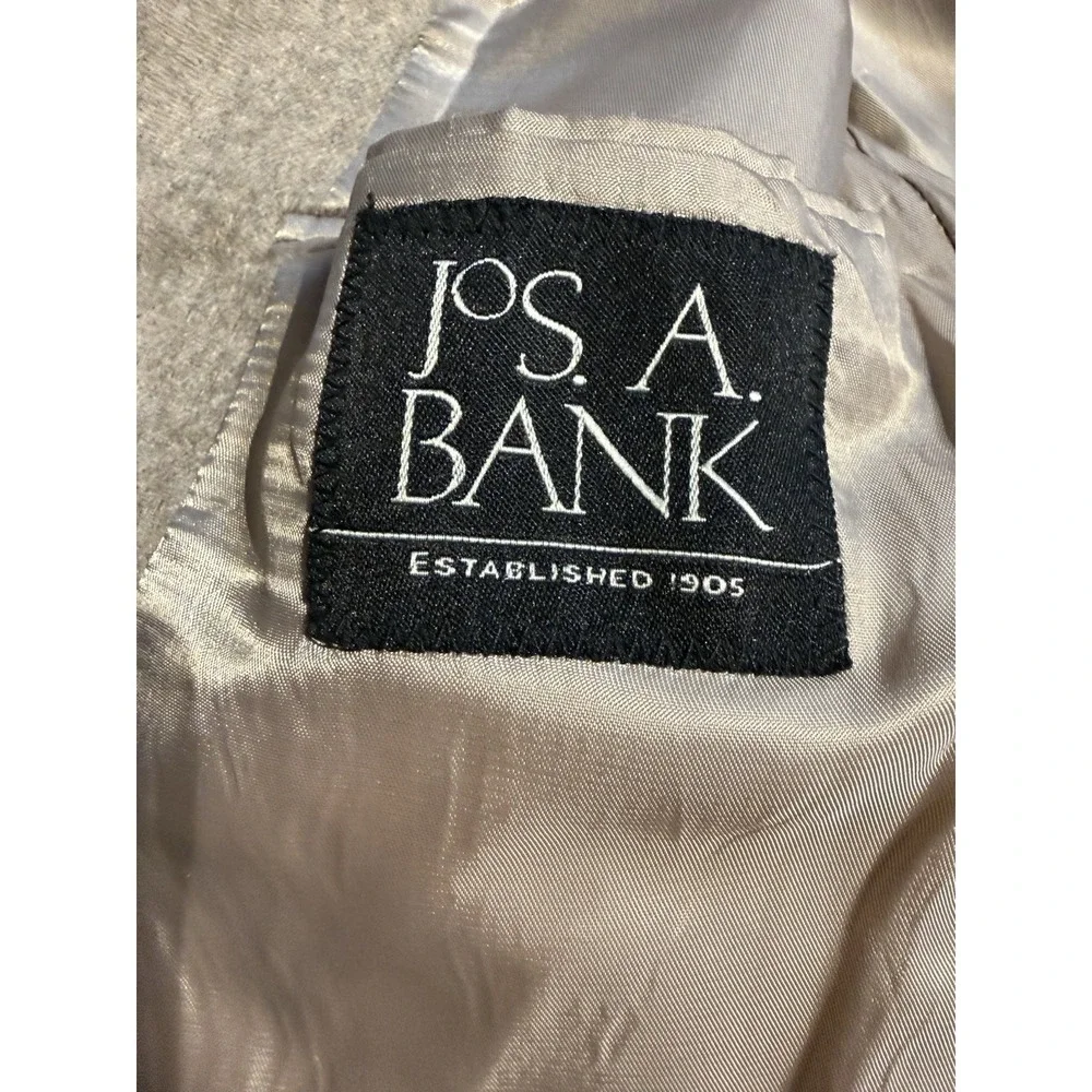 JOS A Bank 100% Cashmere Sport Coat Blazer Mens 39R Beige Tan 2 Button EUC